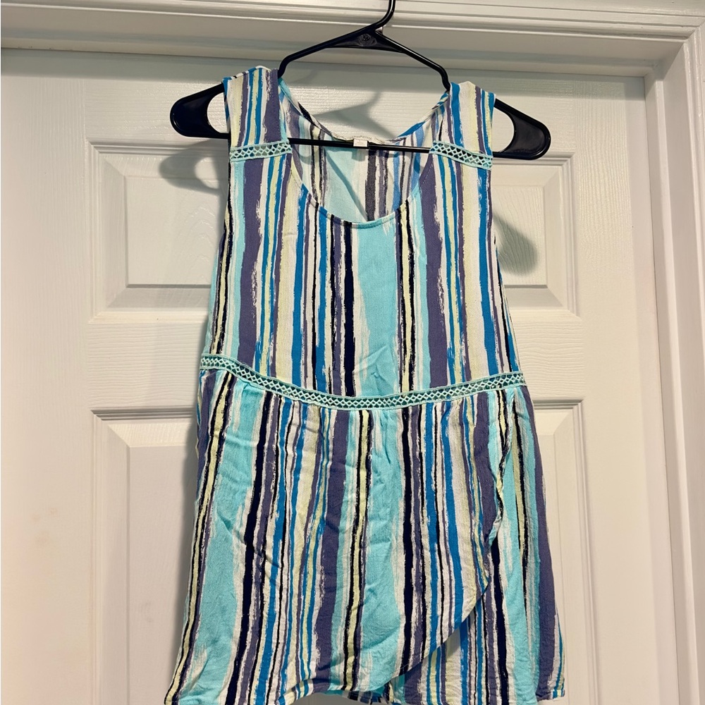Suzanne Betro Blue and White Striped Blouse